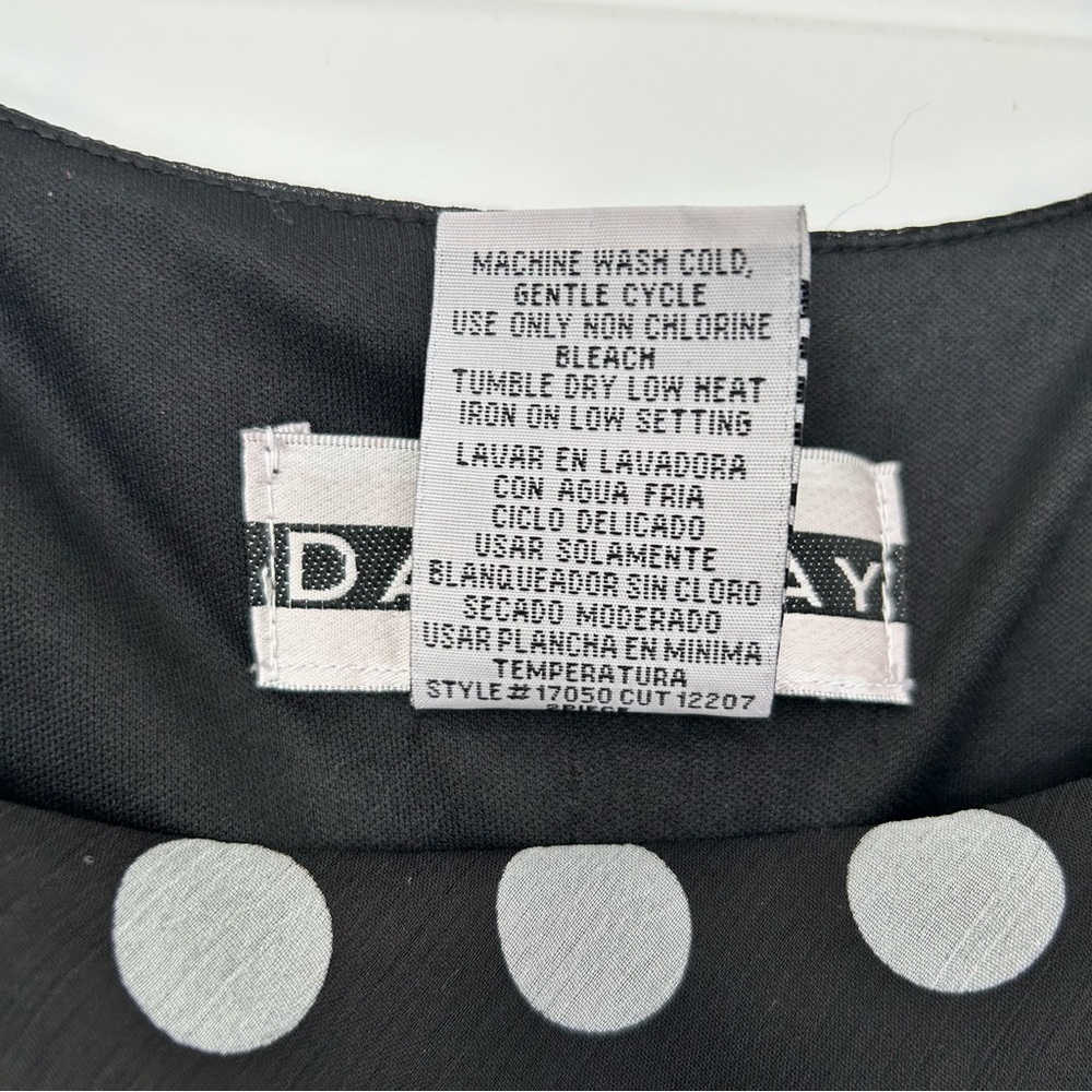 DANA KAY Women’s Sleeveless Maxi Dress Black White PolkaDot Chiffon Overlay 18W - Picture 8 of 12
